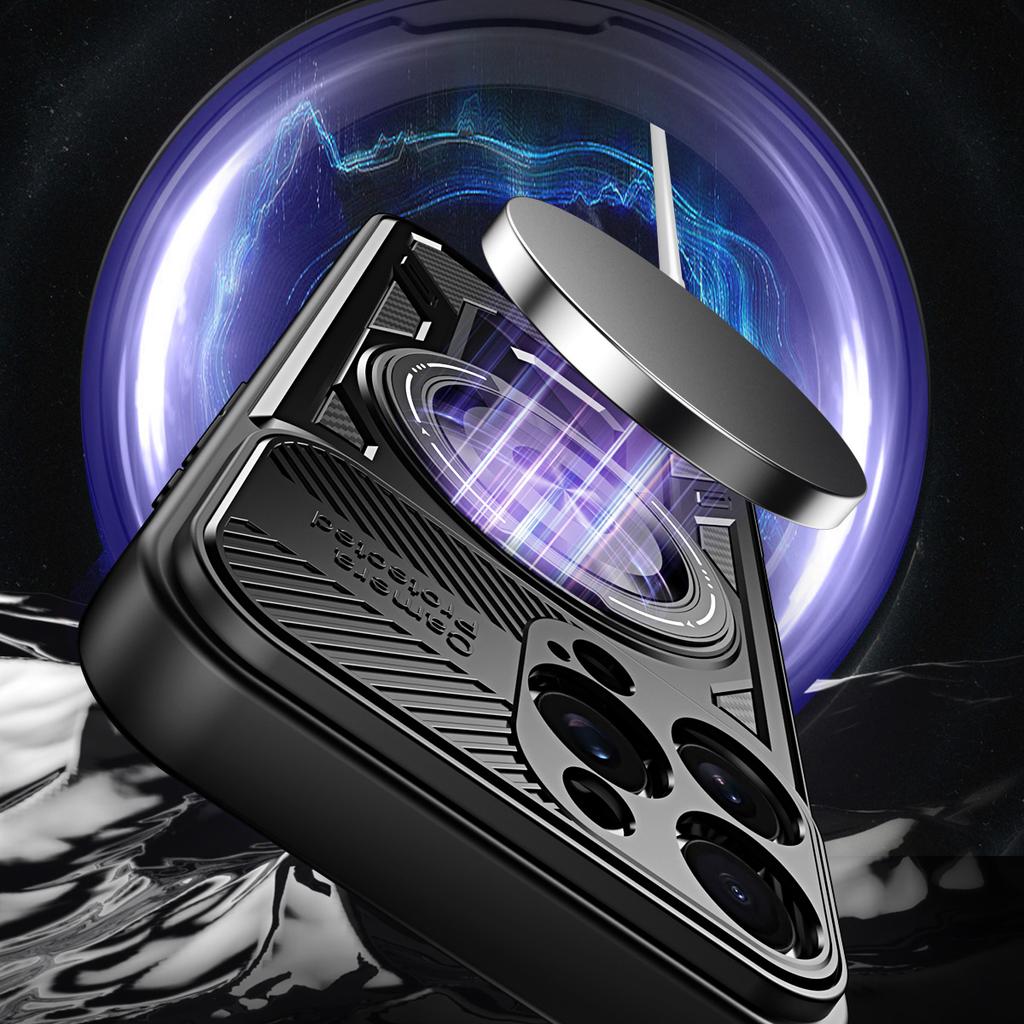 For iPhone 16 Pro Max Case Compatible with MagSafe Rotating Kickstand TPU + PC Phone Cover