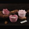 Rose Flower Resins Jar Molds 3D Rose Flower Resins Molds with Lid for Making Candle Cup Holder Jewelry Storage Jar