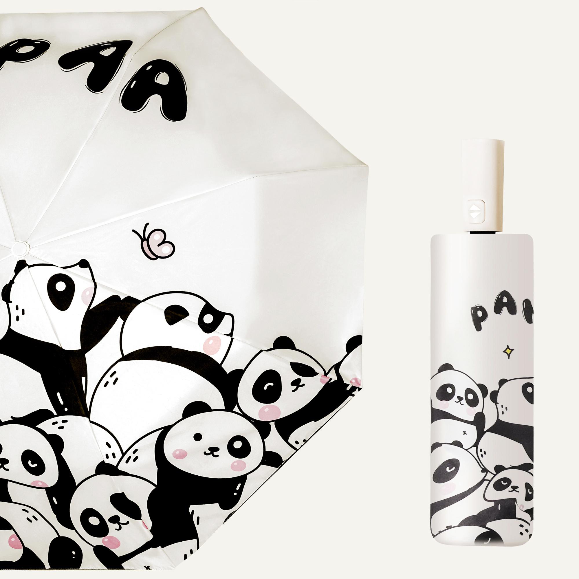 

Милый зонт от солнца с рисунком панды, складной зонт, УФ-зонт, ветрозащитный, блокирующий УФ-лучи, портативный дождевик, дорожный зонт
