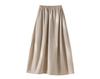 Rong Tai Women's Spring 2026 A-Line Cotton Skirt - Breathable Elastic Waist with Large Hem