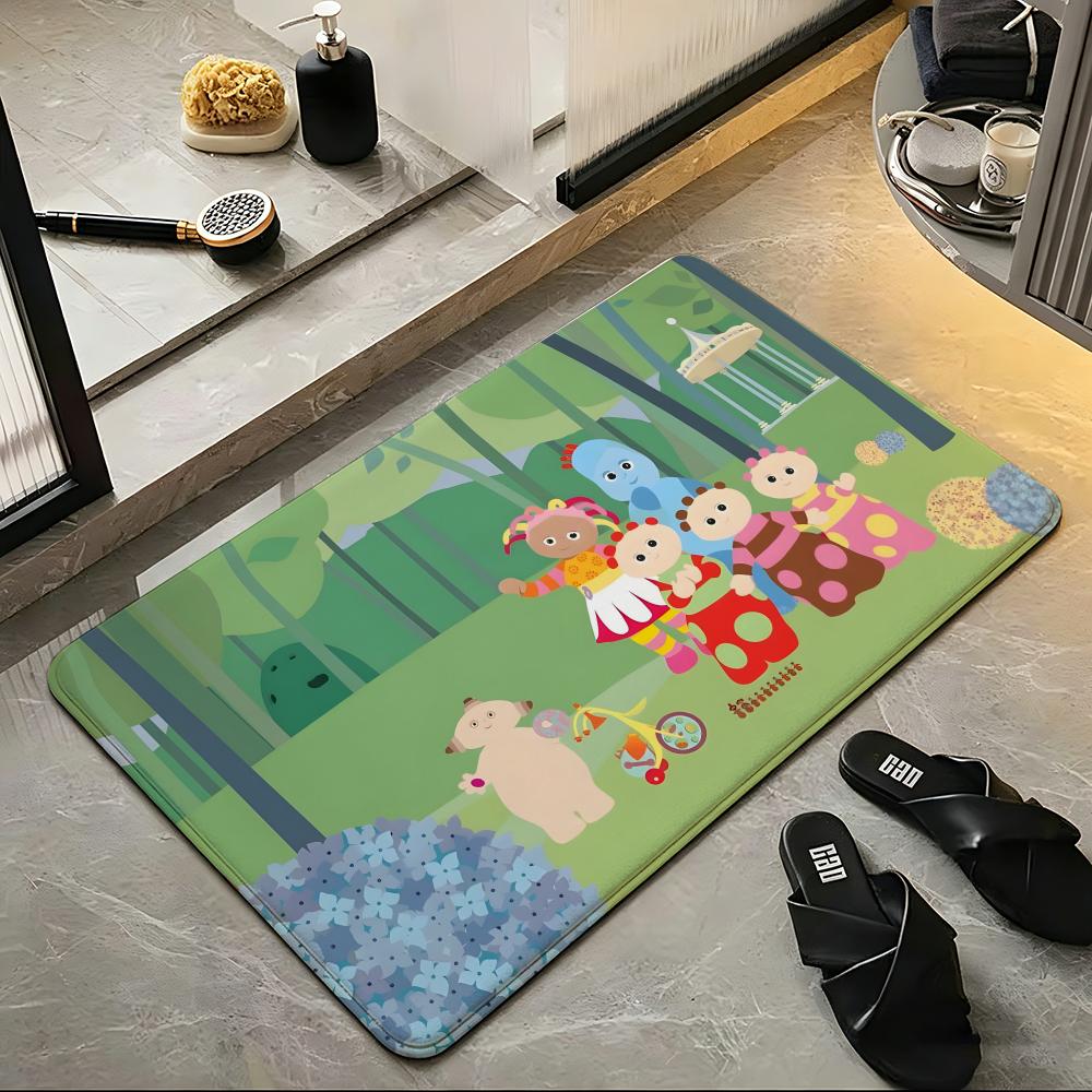 Cartoon I-In the Night G-Garden Floor Mat Soft Flannel Floor Mat  Suitable for Entryways, Living Rooms, Bedrooms, and Bathrooms