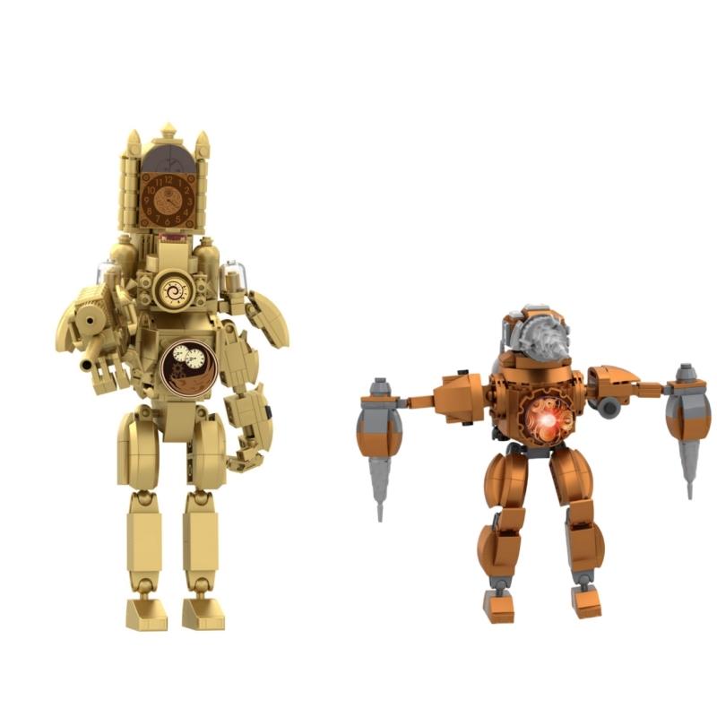 Flame Titan Audio Magnet Skibidi New Series Toilet Man Drill Male traffic Light Battle-Axe Revenge Titan Building Blocks Set