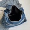 Damen Jeans Umhängetasche Große Kapazität Schultertasche Verstellbarer Riemen Vintage Umhängetasche Mehrere Fächer Lässige Messenger Bags