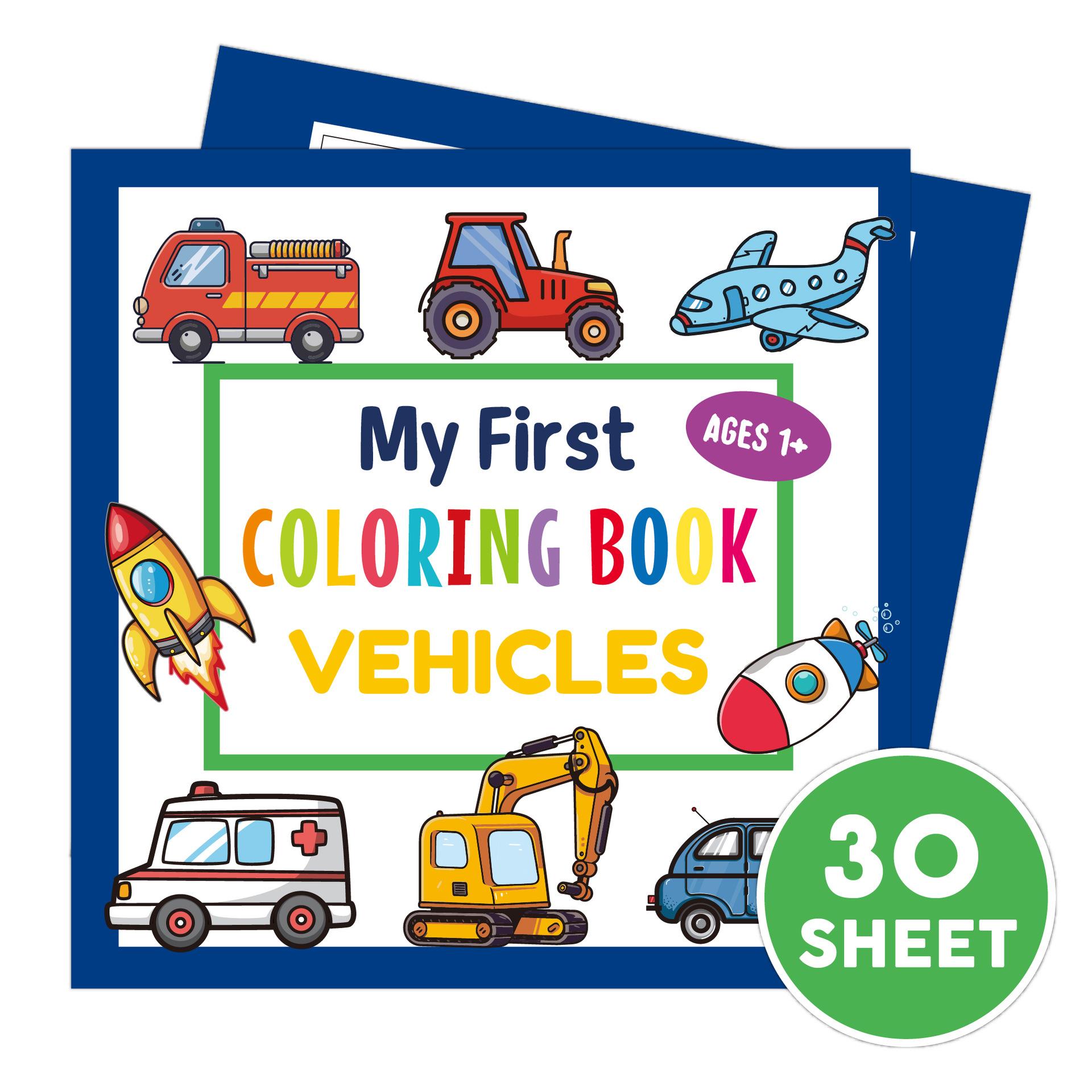 

Bview Art My First Transportation Coloring Book: Cartoon Cars & Vehicles for Toddlers Big Pictures, Creative Learning Activity