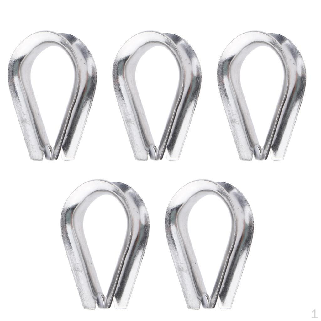 

304 Marine Grade Stainless Shaped Wire Rope Thimbles 8mm Set of 5