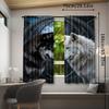 Black White Wolf Design Curtains Made Polyester Ideal Enhancing Bedrooms Workspaces Kitchens Living Ar Set Of 2 Bedroom Decor