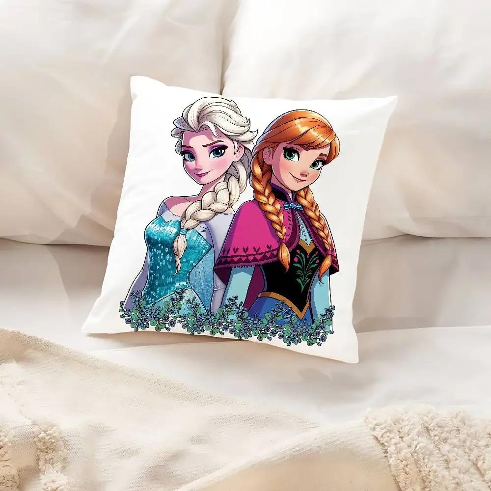 F-Frozen Pillow Case Cushion Cover Soft Cute Throw Pillow Case For Car Sofa Pillowcase Polyester With Zipper