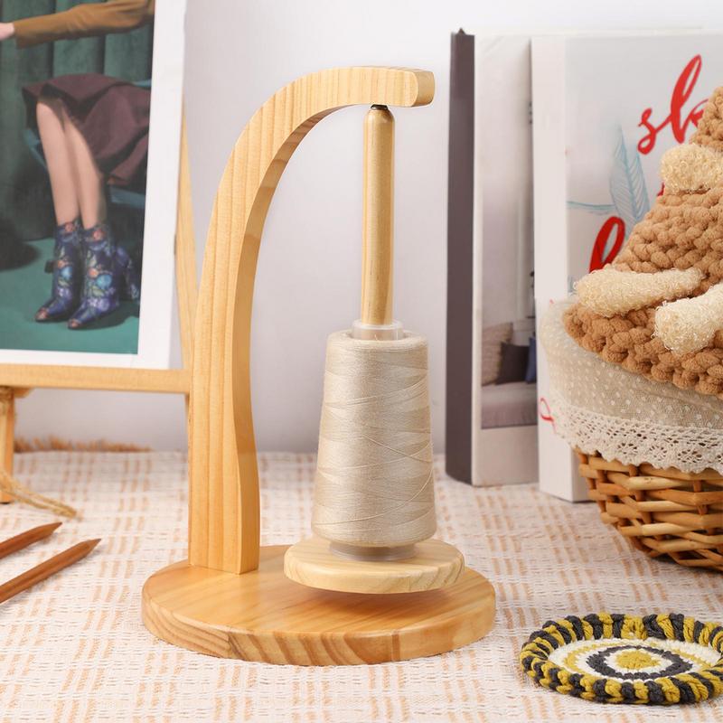 Dreh-Spinner Holz Garnhalter Spinn- Strickwerkzeuge Häkelhalter Drehbar Magnetische Garnspule Wollknäuel Aufwickler