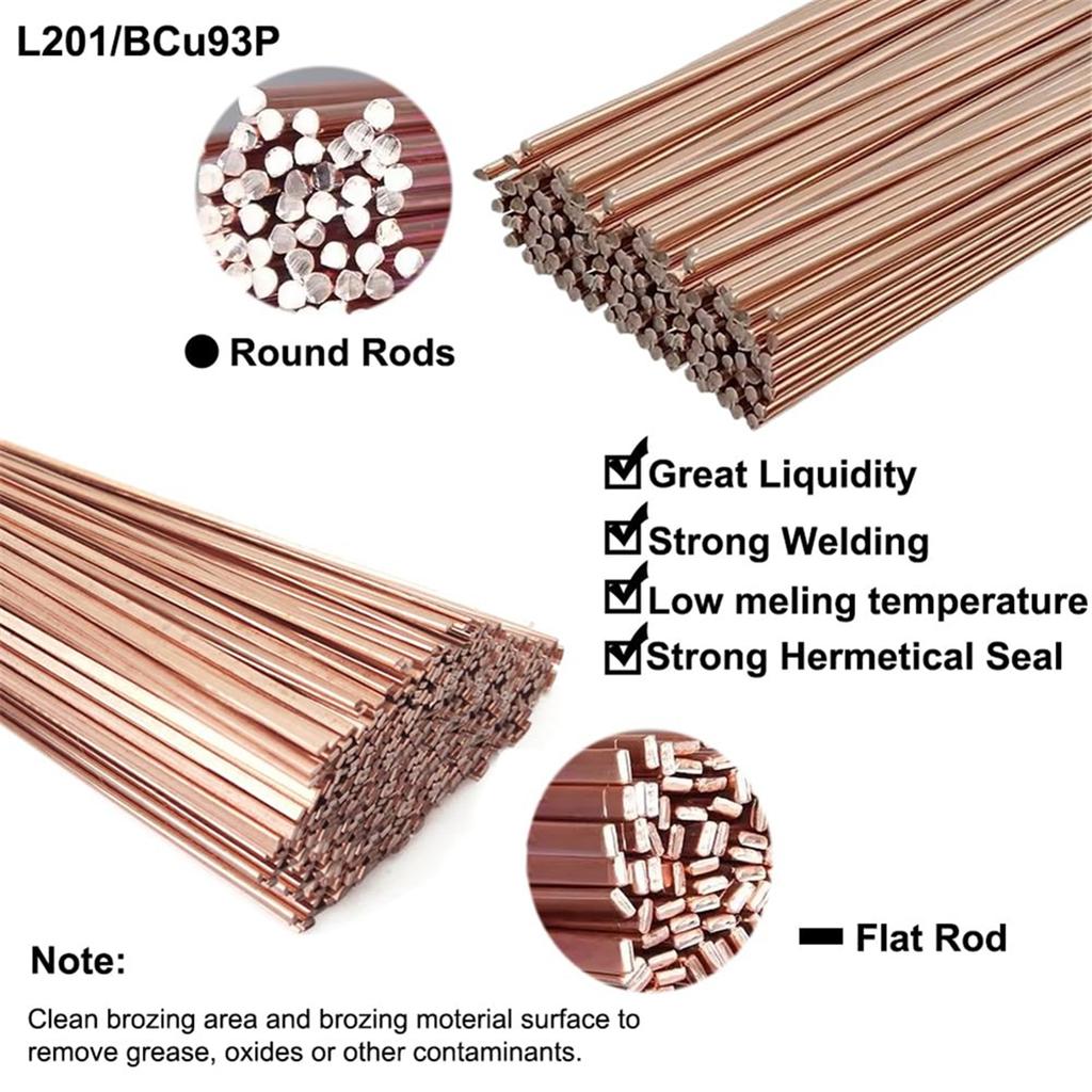 HHO-For Copper Pipe For Air Conditioner Refrigerator Brazing Rod 10 Sticks Self Fluxing Phosphor Welding Rod Pipe Oven