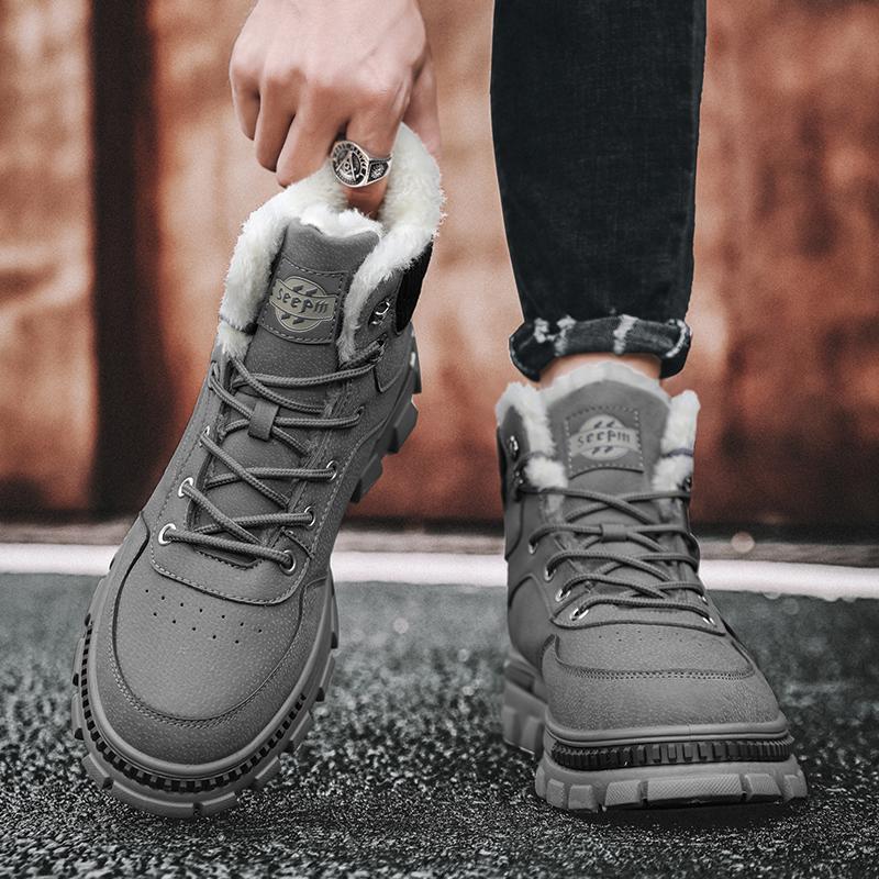 Мужская амортизирующая противоскользящая износостойкая модная хлопковая обувь со средним — фото 14