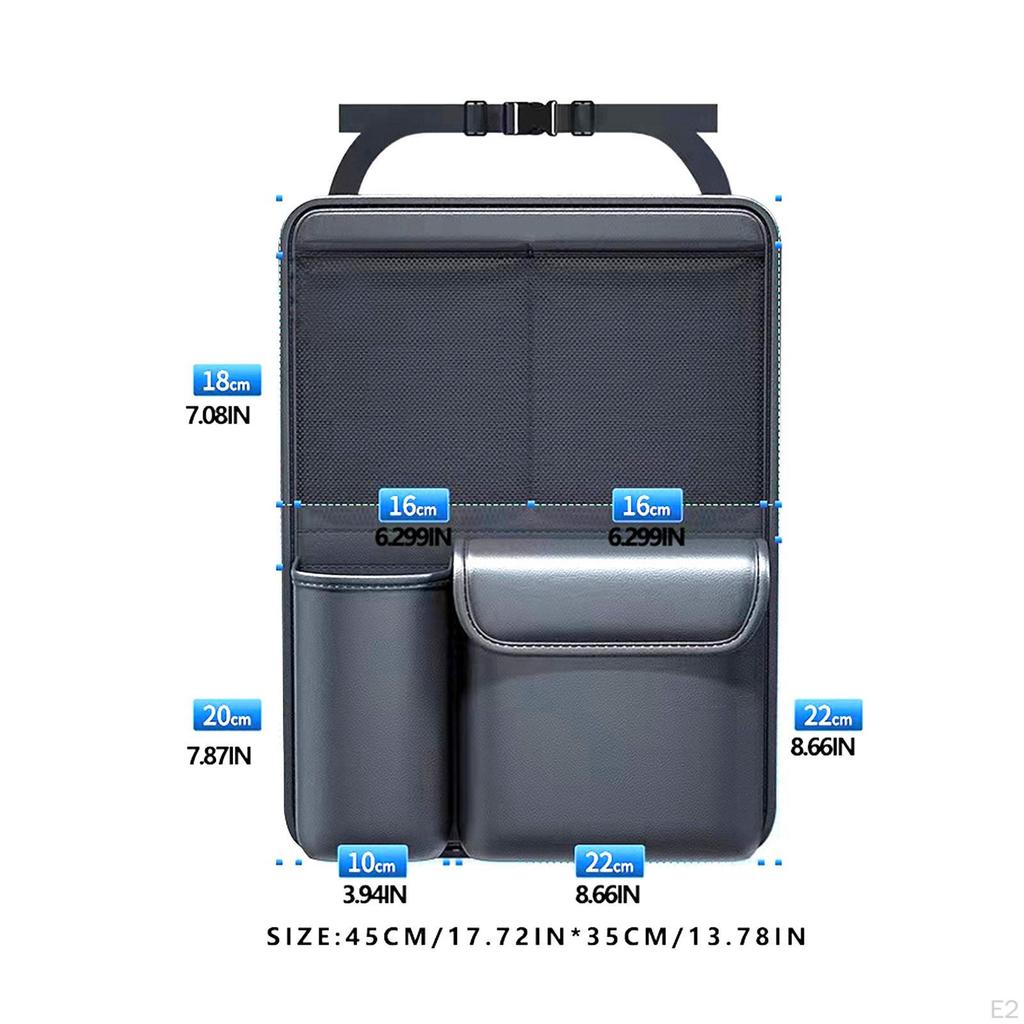 Car Backseat Organizer Multipurpose Foldable with 4 Pockets Storage Bag for Trip Vehicles
