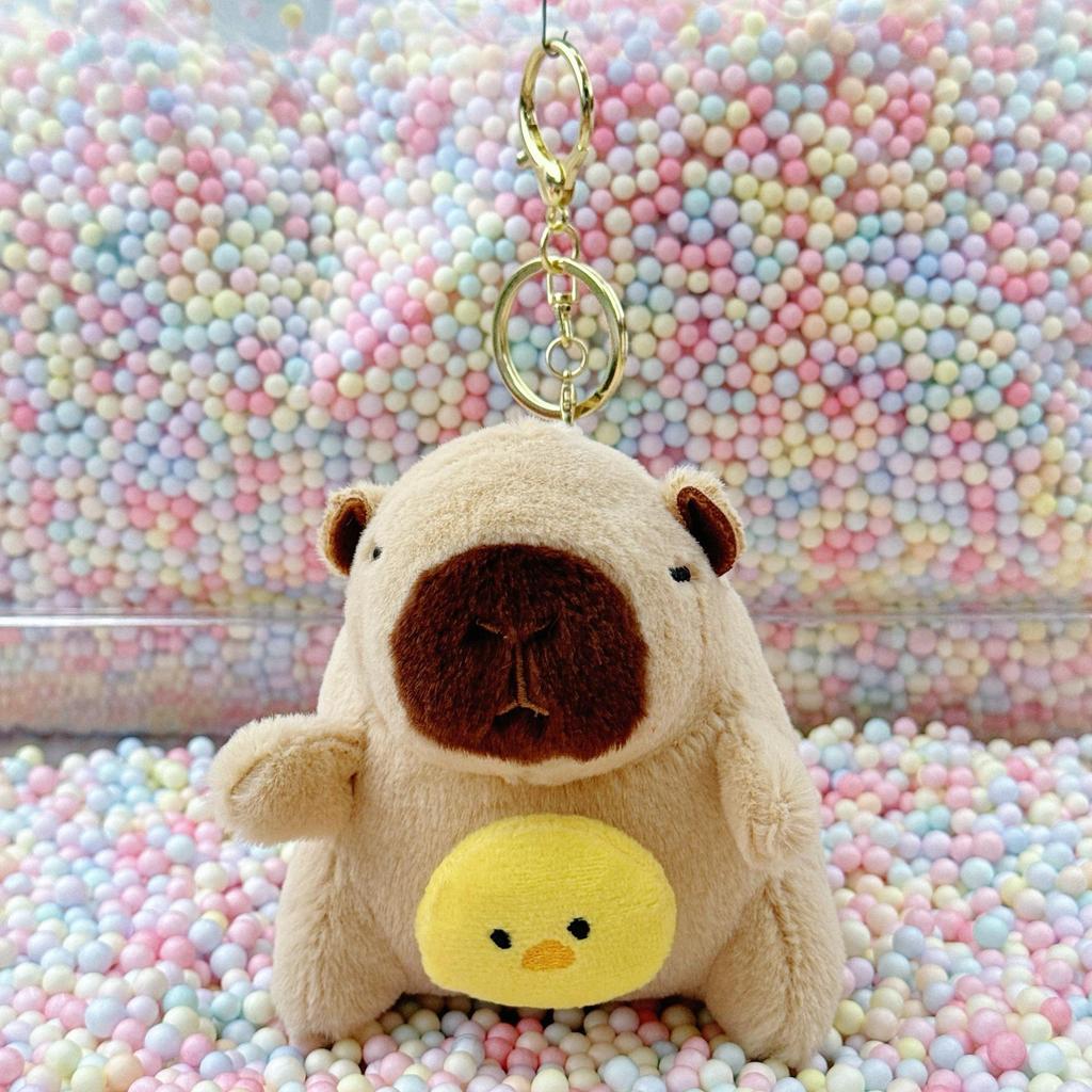 Little Red Book Capybara & Guinea Pig Plush Keychain Ornament