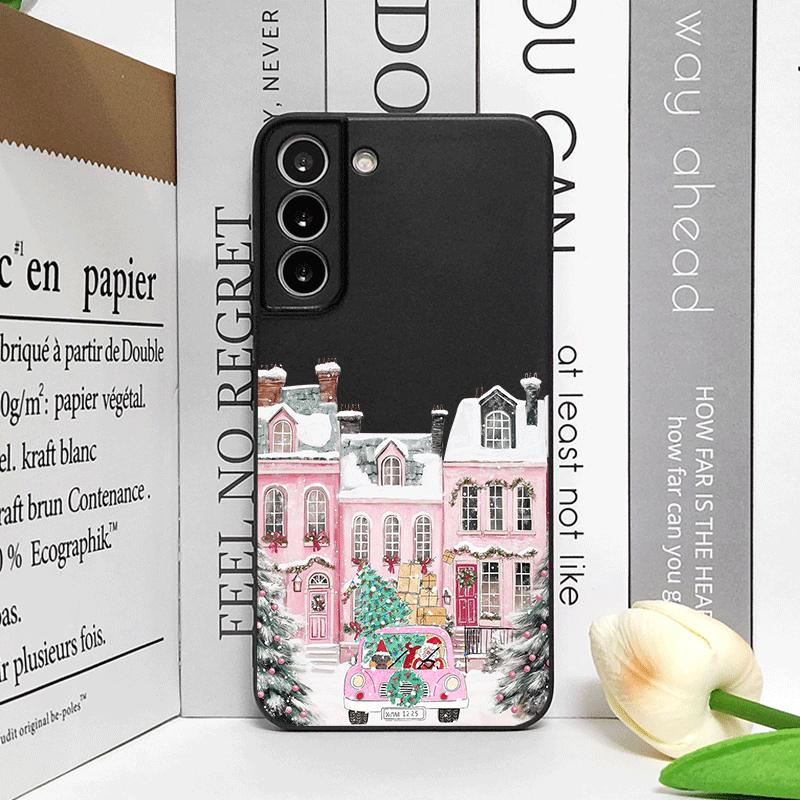 Christmas Building Winter Snow Scenery Phone Case for Samsung Galaxy A56 A42 A14 A55 A16 A54 A36 A53 A52 A51 A50 A15 Soft Cover