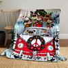 Christmas Pug Bus Print Blanket bedroom Blanket for Livingroom Couch lunch break Soft throw for Friend's festival Gift