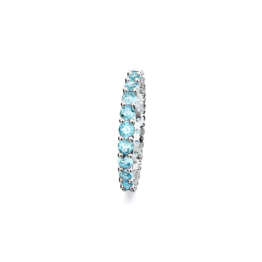 Swarovski Matrix Fashion Round Cut Rhodium Plated Ring Women ring Blue 5658671