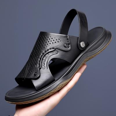 Fashion Summer Fashion Leather Soft Soled Men's Sandals Designer Leather Casual Beach Men Shoes Platform Slippers Male Zapatillas Hombre