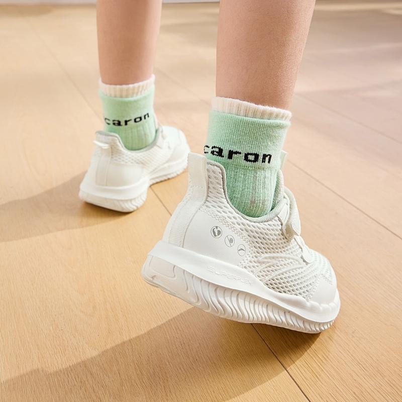 Anta Kids Vitality Simple Versatile Lightweight Shock Absorbing Breathable Low Top Running Shoes Kids sneaker Ivory A22439967-6