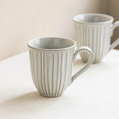 Minimalistisk reliefmugg, utsökt keramisk kopp, vattenkopp, hushållskaffekopp, frukostmjölkkopp