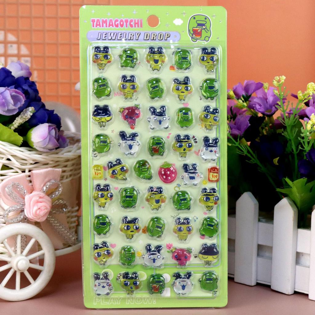 New DIY Decals 3D Relief Crystal Stickers Tamagotchi Theme Cute Aesthetic for Journal and Phone Case Decor Stationery Gift