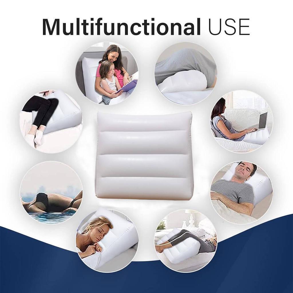 Inflatable Portable Lumbar Support Pillow - Wedge, Body Positioner & Leg Care for Travel and Camping