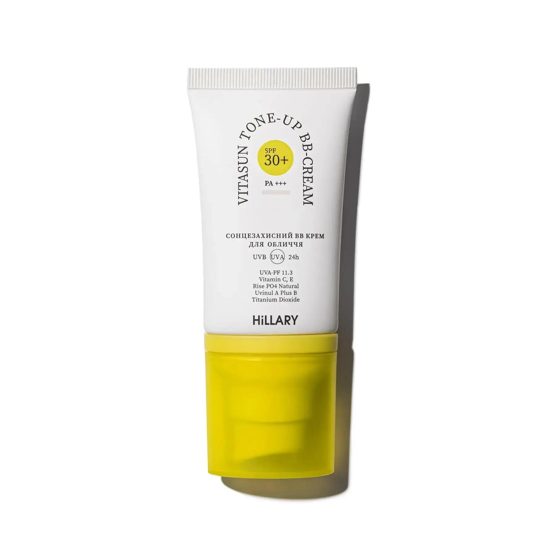 

Сонцезахисний BB крем для обличчя SPF30+ Ivory VitaSun Tone-Up BB Cream All Day Protect SPF30+ HiLLARY 40 мл