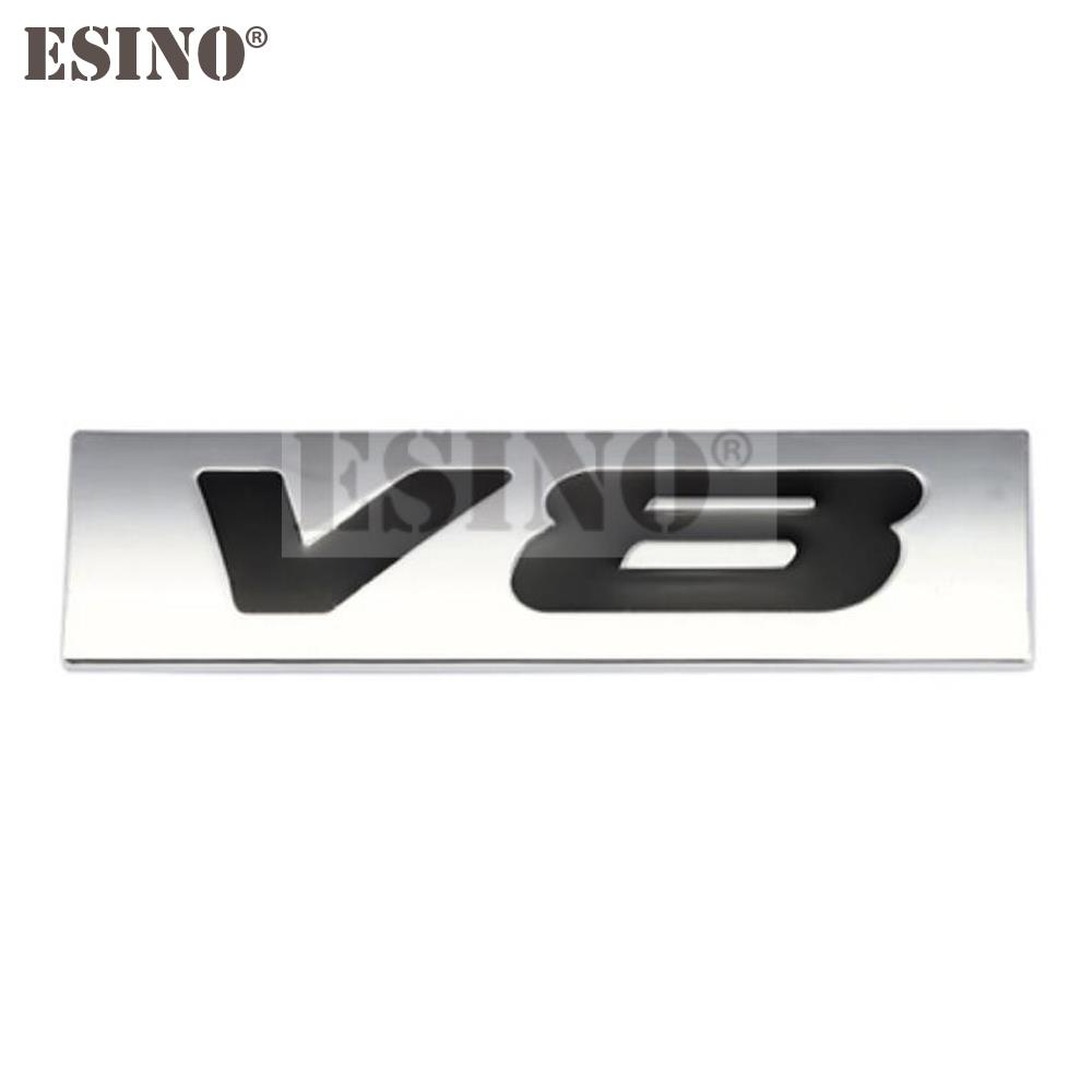 Car Styling 3D V6 V8 4 x 4 Logo Metal Zinc Alloy Car Sticker Badge Body Rear Trunk Adhesive Decal Emblem
