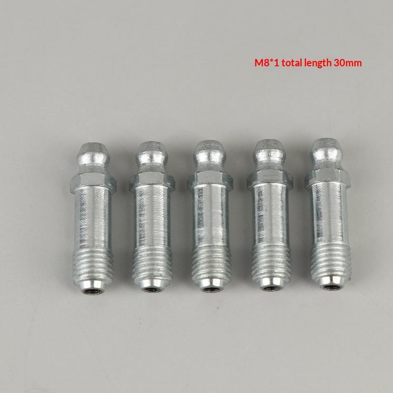 5Pcs Lengthened Grease Nipple Special Zerk M6 M8 M10 Metric Head Connector Straight Type