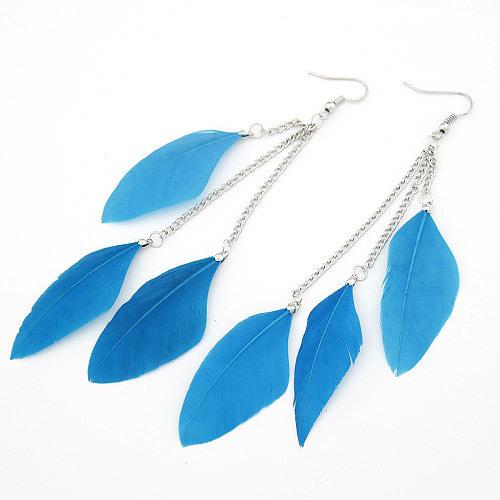 Vintage Bohemian Feather Tassel Earrings Exaggerated Ethnic Vacation Dangle Ear Jewelry Fashion Accessories For Women