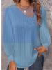 2024 Independent Station Wish Amazon, Spring and Summer Simple Fashion V-neck Button Solid Color Long-sleeved Shirt Women