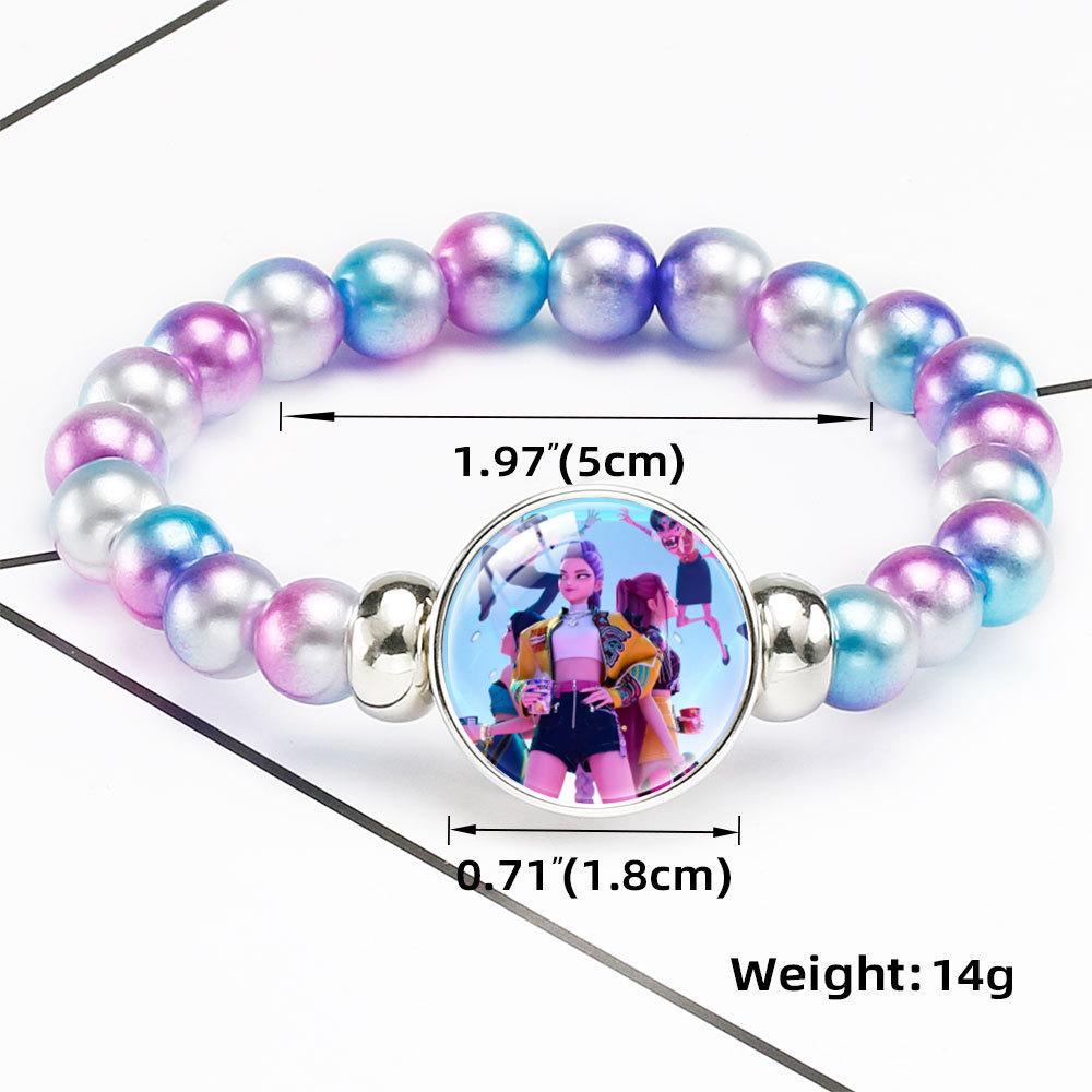 Gradual Change Beaded Bracelet Rumi Zoey Mira Embedded Crystal Bracelet Hidden Buckle Removable Elastic Jewelry