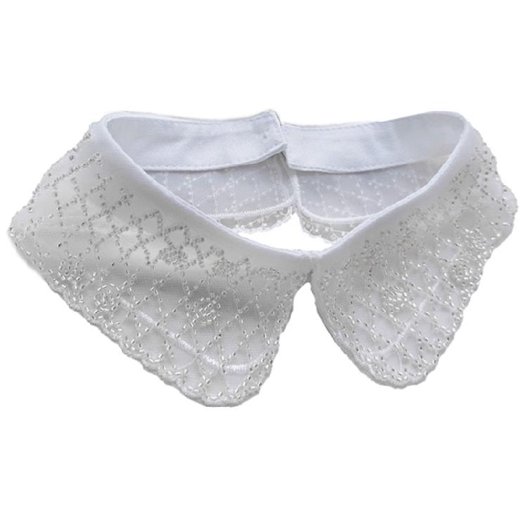 Fashionable Organza Embroidered Beaded False Collar Detachable Blouse Faux Half Shirt Collar Decorative Necklace Choker