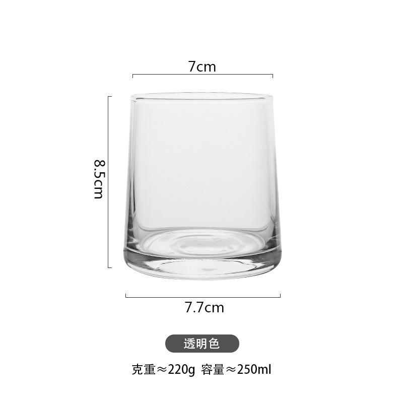 Glass Whiskey Cup Transparent Water Tumbler for Tea Coffee Juice Bar Drinkware Gift