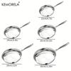 Poêle à Frire en Acier Inoxydable 304 Surface Brillante Non Revêtue Poêle à Frire Poêle à Frire en Acier Composite à Trois Couches Plusieurs Tailles Disponibles