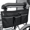 Wheelchair Side Storage Bag Cycling Pockets Stroller Bag for Sundries Wallet Snacks Storage Use with Reflective Strip