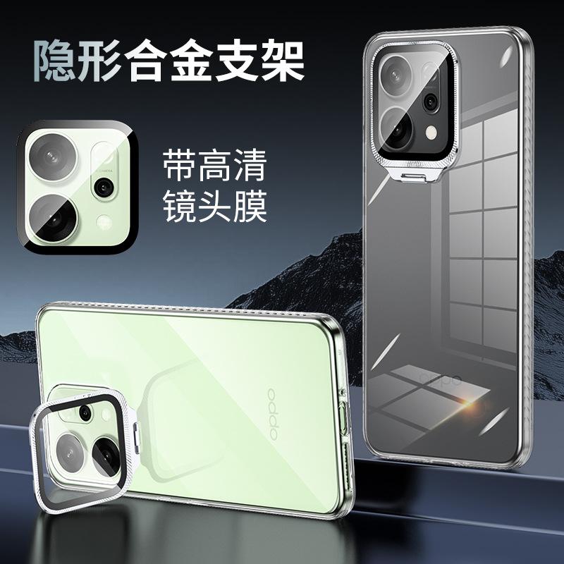 Applicable To Opporeno11pro Mobile Phone Case, the New Transparent Reno11 All-inclusive Anti-drop Lens Film Bracket Is Simple.