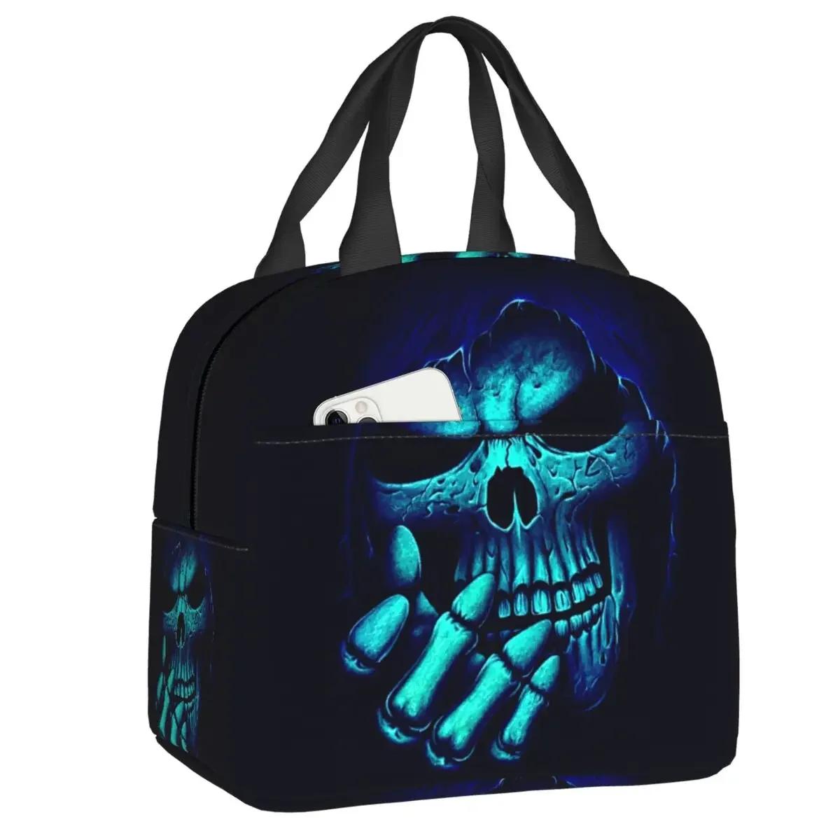 

Сумка для ланча Evil Hands Skull, герметичная, с изображением скелета на Хэллоуин, термохолодильник, изолированный ланч-бокс для женщин и детей, сумки для еды 22x20x13CM