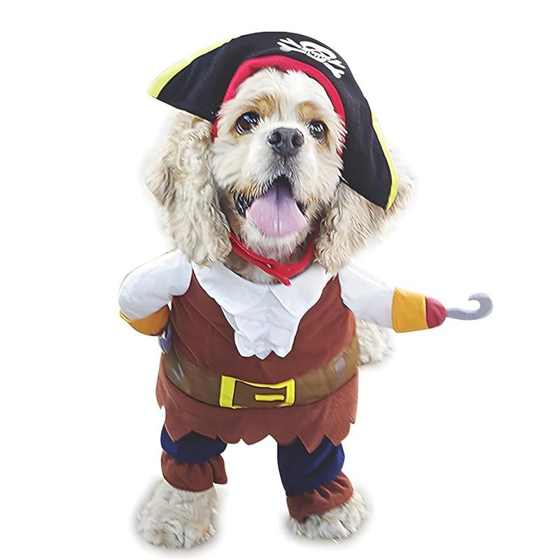 Grappige Huisdierkleding Piraat Hond Kat Kostuum Pak Zeekapitein Verkleedfeest Kleding voor Kat Hond Plus Hoed Huisdier Hond Kostuum
