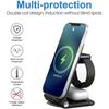 Kabelloses Ladegerät Faltbare 3-in-1 Kabellose Ladestation Schnellladeständer für iPhone 15 Samsung Galaxy S24 Xiaomi