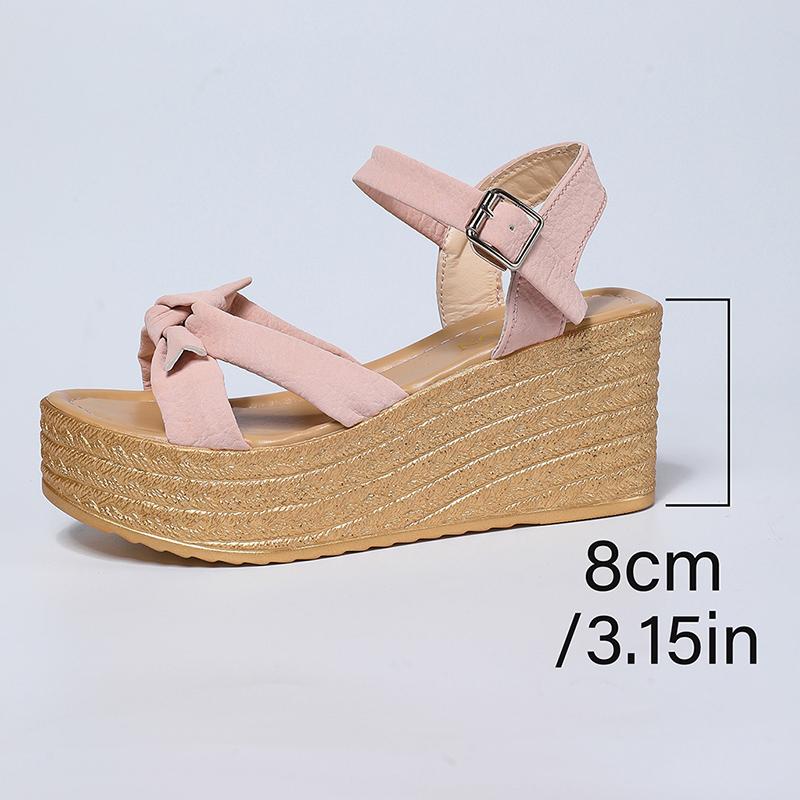 Thick Bottom Wedge Sandals Women White Cross Strap Chunky Platform Sandals Woman Summer Fashion Ankle Strap High Heel Sandalias