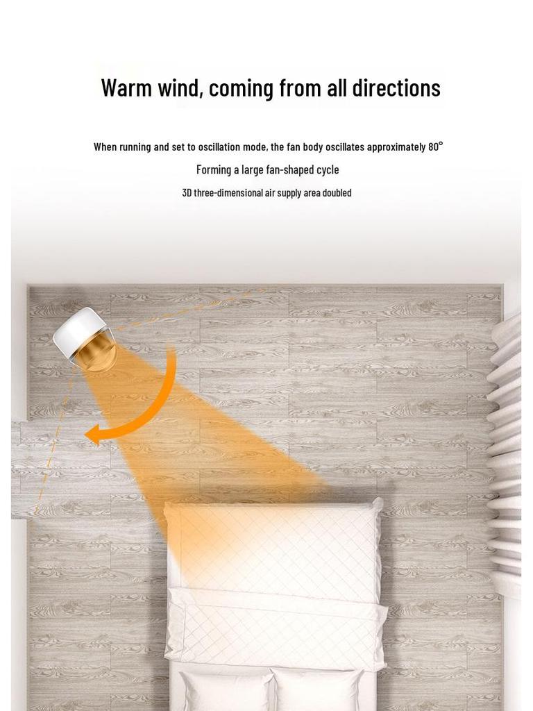 Leafless Electric Fan & Heater with Remote, Silent & Energy Efficient, Floor/Desktop Model 018JR.