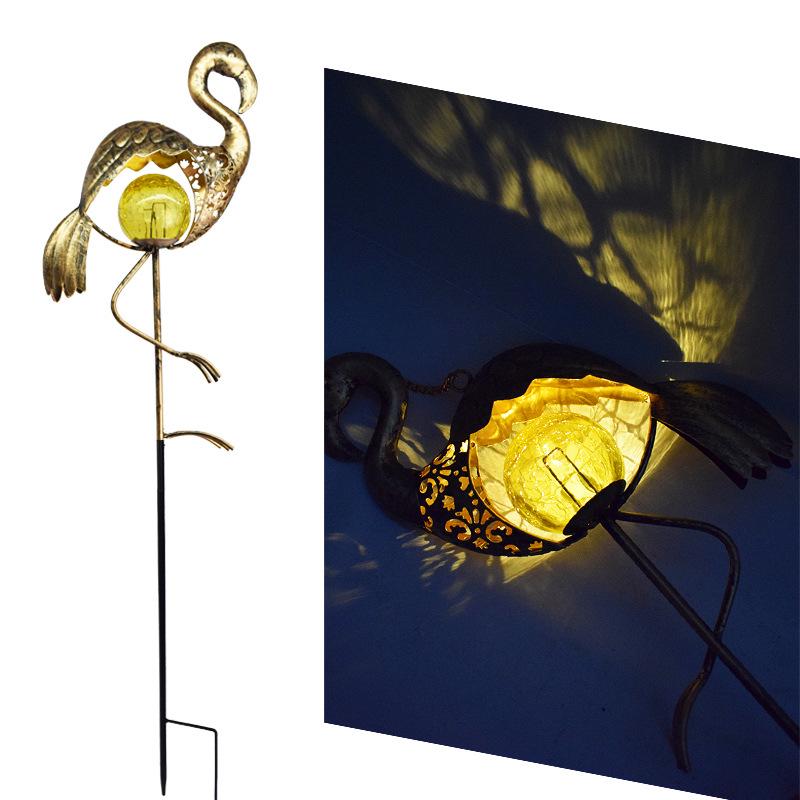 Antique Iron Art Solar Garden Lights: Moon & Sun Design Landscape Spotlight