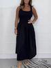 2026 Summer Women's High-End Waist-Cinched Casual Dress - Hot Selling Solid Color Skirt