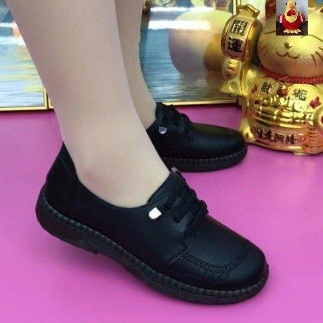 Soft leather single shoes 2025 spring new beef tendon soft sole soft surface non-slip mother versatile middle-aged and elderly casual small leather