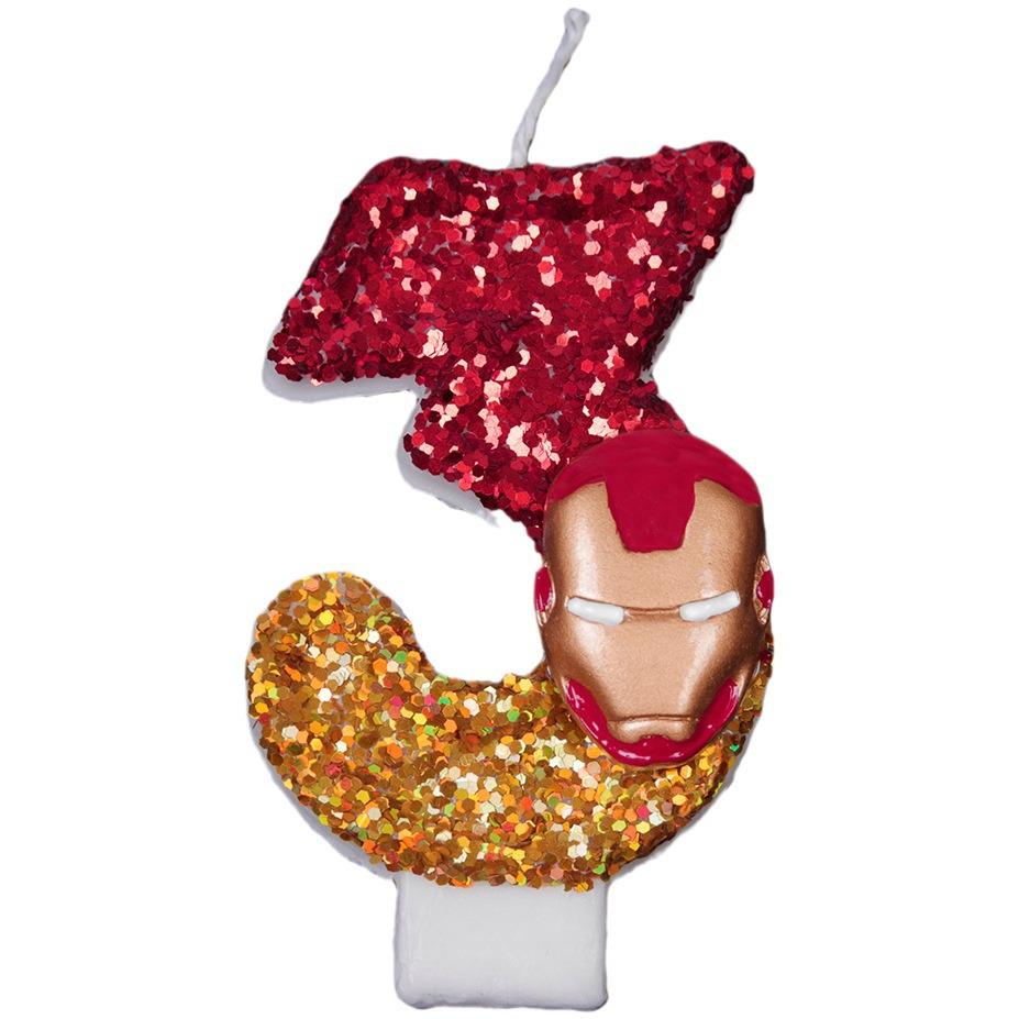 American Hero Iron Birthday Cake Number Candles - Smokeless and Handmade Hero Theme Party Supplies