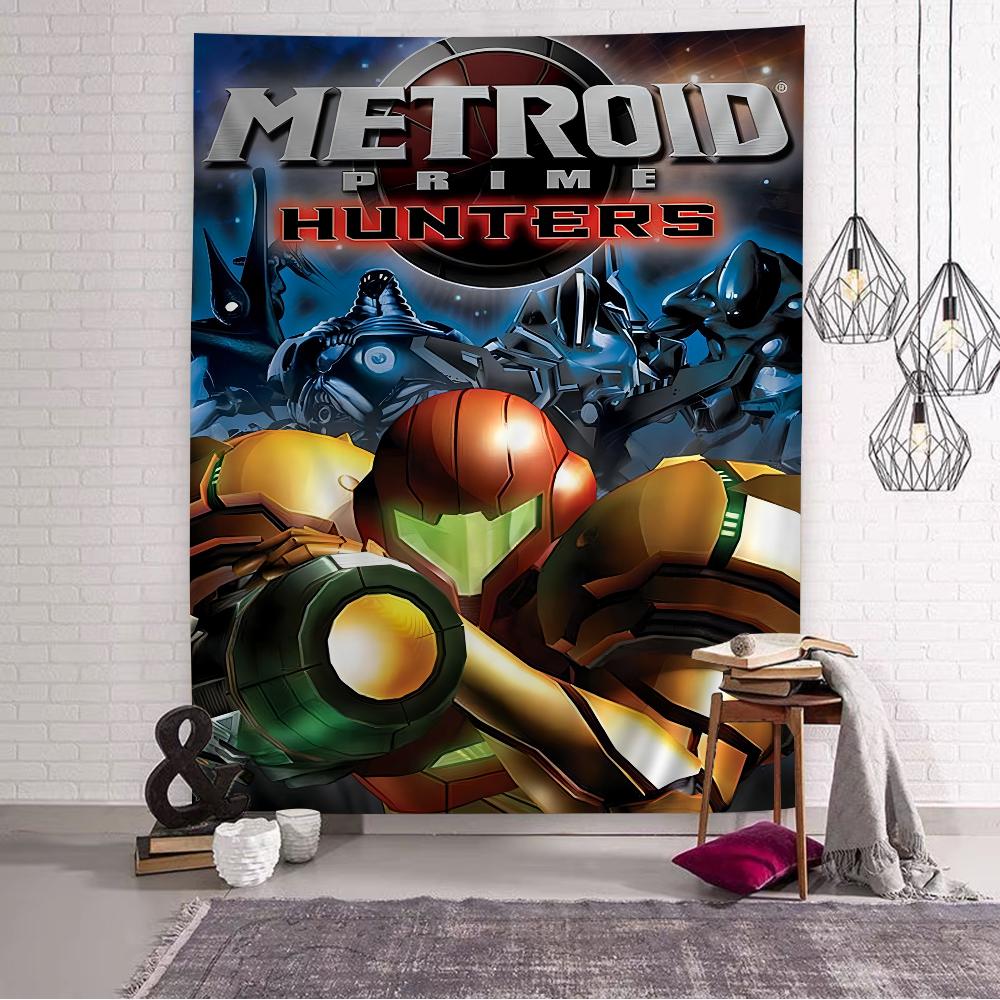 Metroid Themed Anime Tapestry Hanging Tarot Hippie Wall Rugs Dorm Home Decor