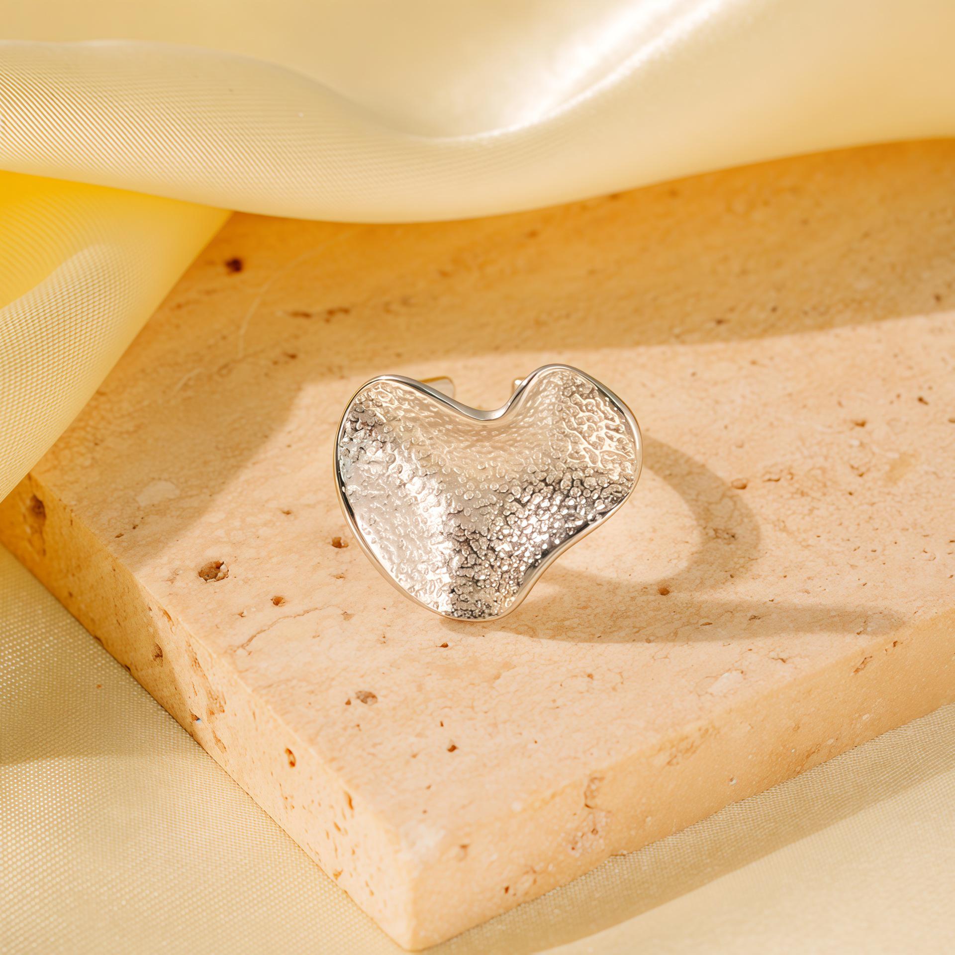 Французское ретро Геометрическое Матовое Нержавеющая сталь Женское Заявление Кольцо