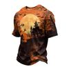 Men's Lightweight Quick-Dry Mesh Short Sleeve Round Neck T-Shirt with Halloween Print