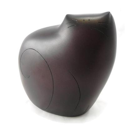[I5002] - Wenge Brown 'Cats' Resin Figurine - 19x19 Cm