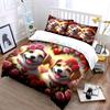 Golden Dogs with Rose Garland Bedding Duvet Cover Set  (1*Duvet Cover 2*Pillowcases, without duvet insert)