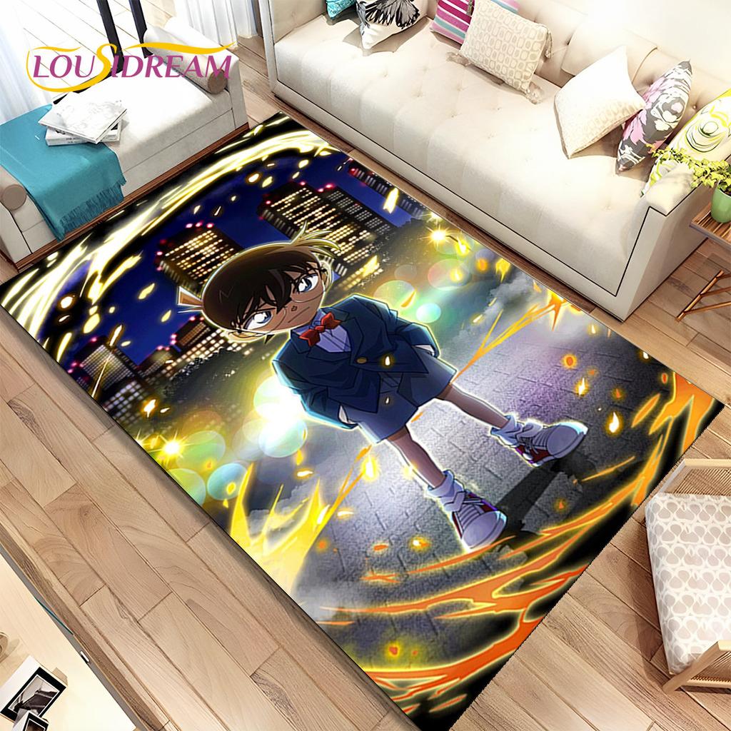 Anime Detektiv Conan Cartoon-Teppich, groß, Teppich für Wohnzimmer, Schlafzimmer, Sofa, Fußmatte, Dekoration, rutschfeste Bodenmatte für Kinder